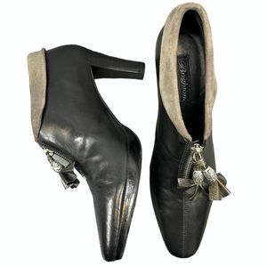 Brighton Stacey Black leather heeled booties 8.5